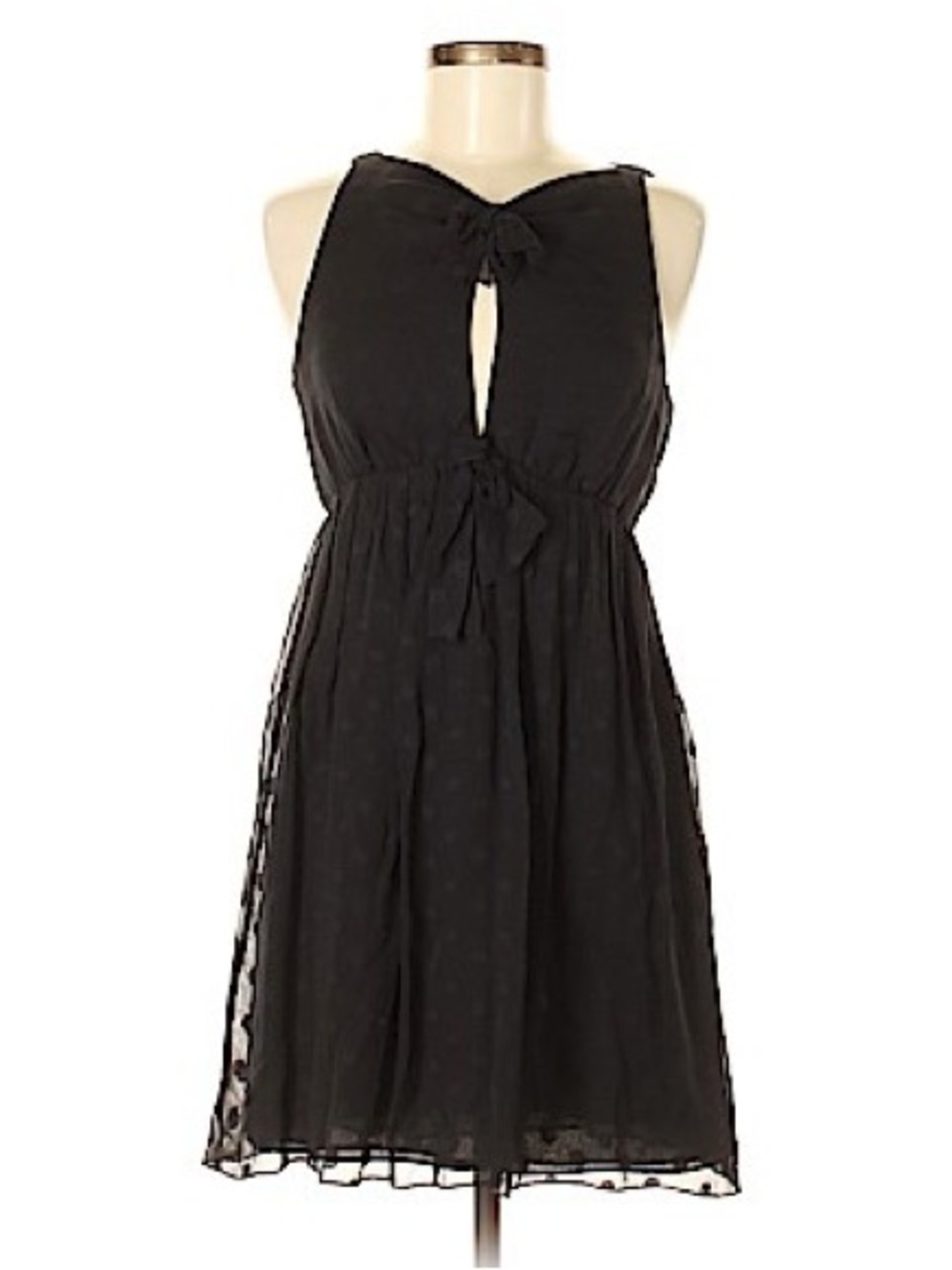 Milly Original Silk Babydoll Dress Clip Dot Bow Keyhole Whimsigoth Y2K Size 6